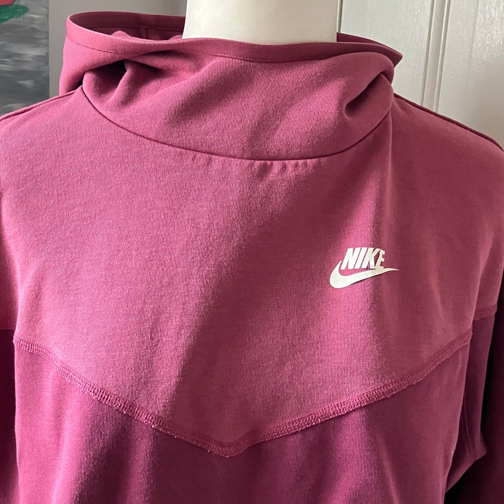Nike cropped hooded cotton sweatshirt with zipper pockets - Picture 5 of 12